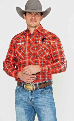 Wrangler® Pendleton Logo Red/Black Plaid Snap Shirt – El Nuevo Rancho Grande