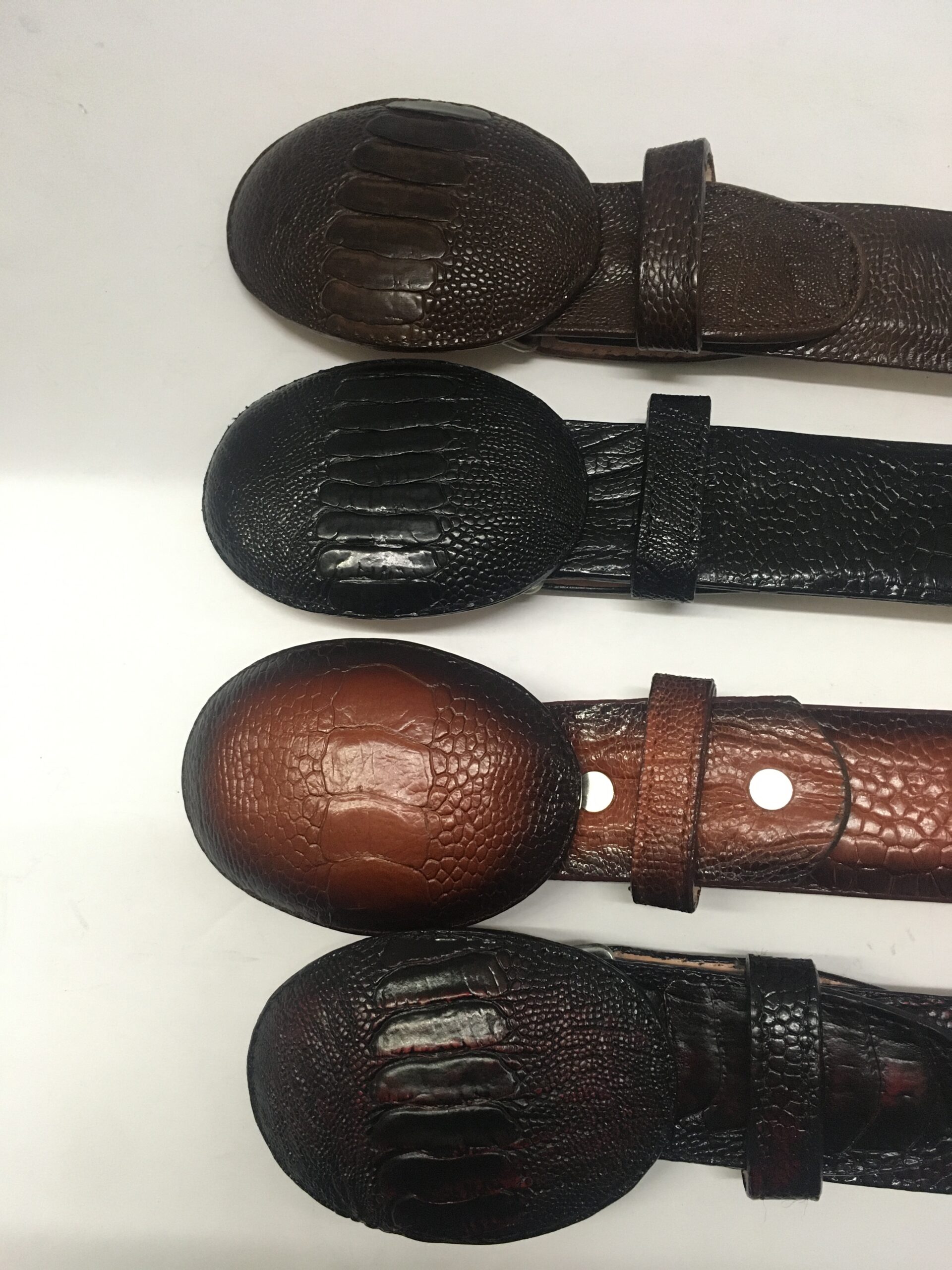 Men's Ostrich Skin Belt - Genuine Exotic Ostrich Skin Leather Belt