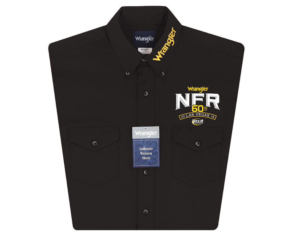 Wrangler® NFR 60th Logo Solid Black Button Down Shirt – El Nuevo Rancho  Grande