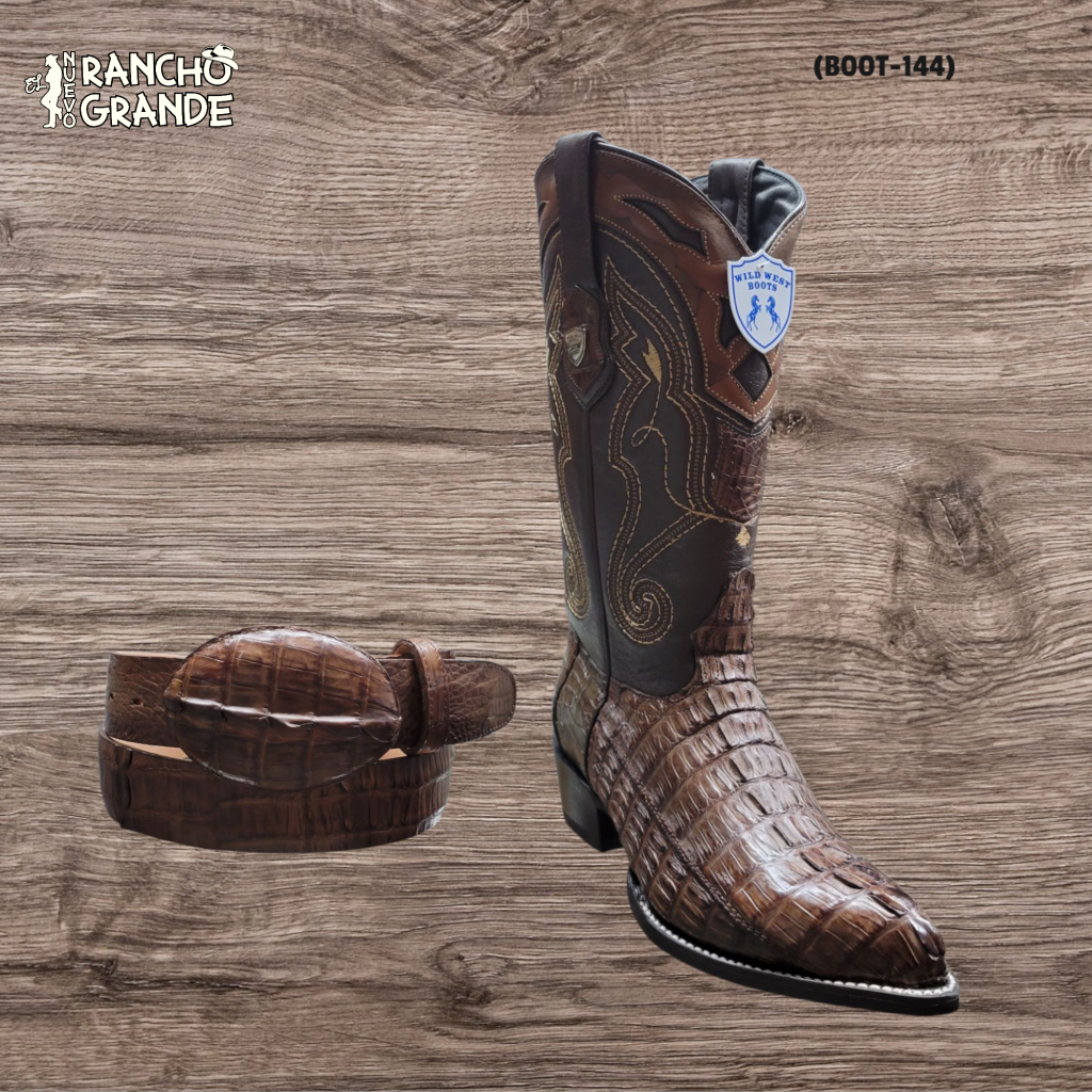 Men's Wild West Caiman Tail Ranch Toe Boots 2824L01