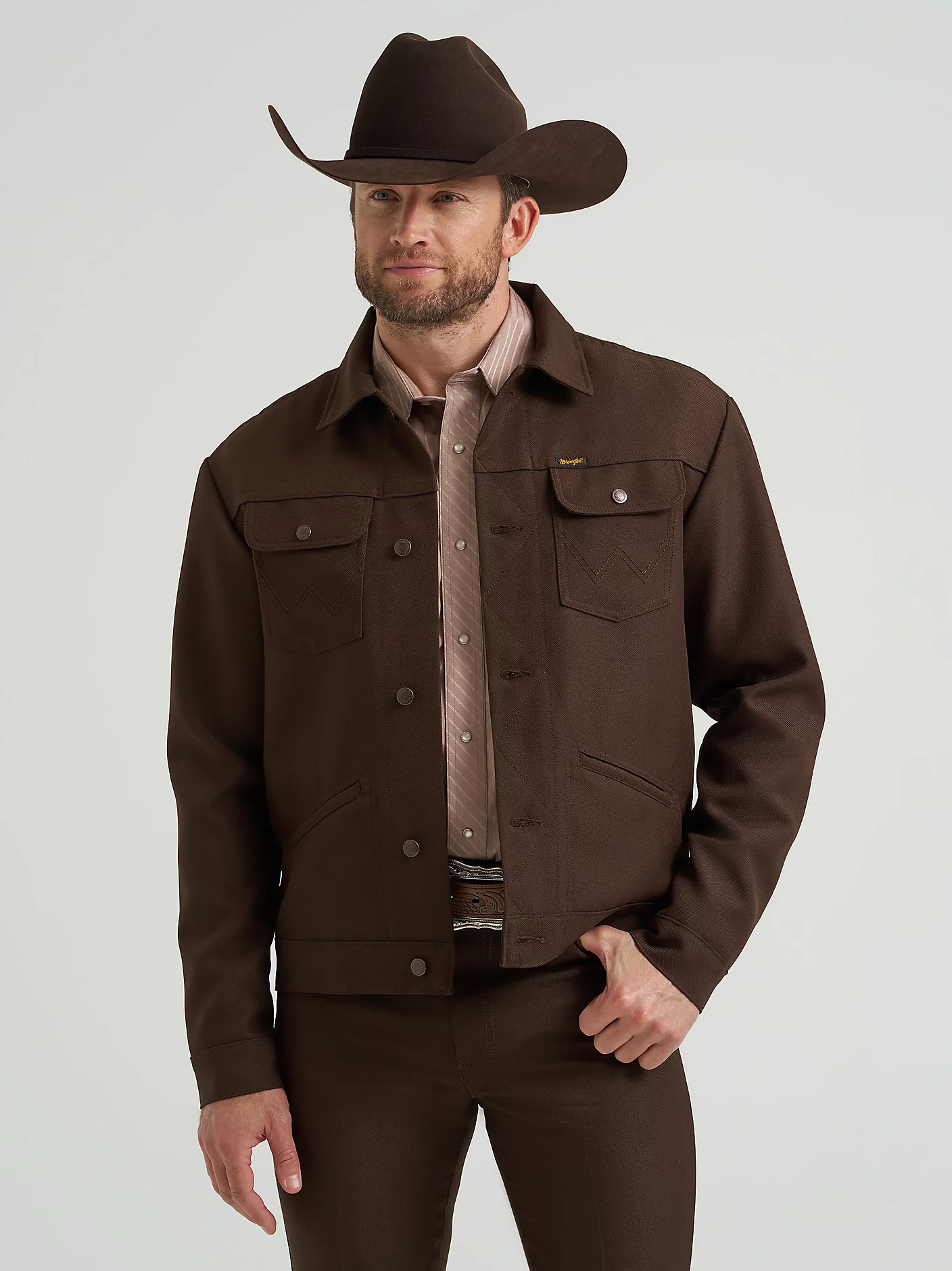 Men's Wrangler Western Wrancher® Brown Jacket - 112373648 - El