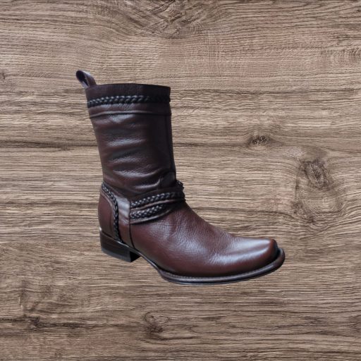 Toro Loco Men's Genuine Moose (Alce) Hunter Narrow Square Toe Boots - Brown