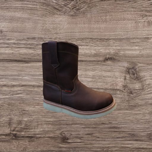 Men’s Leather Work Boots – Crazy Tan – Wedge Sole