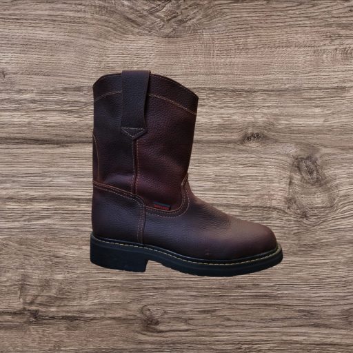 Men's Toro Loco Leather Round Toe Work Boots - Dark Brown + Free Belt