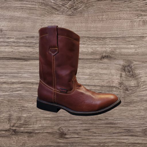 Men's Roper Leather Boots Dress Or For Work Boots - Shedron + Free Belt