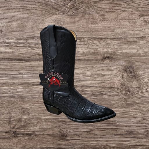Toro Loco Men's Genuine (Original) Caiman Belly J-Toe Boots - Black