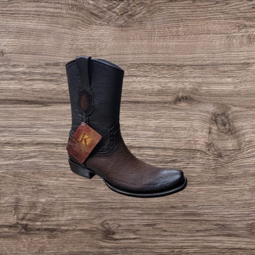 Men's Western Boots Genuine Shark (Tiburon) Skin Narrow Toe - Faded Brown