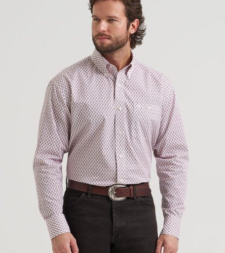 Men's Wrangler Classic Relaxed Fit Long Sleeve Shirt - White 112381627
