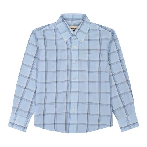 Wrangler Boy's Riata Long Sleeve Button Shirt - Light Blue 112381689