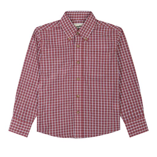 Wrangler Boy's Riata Long Sleeve Button Shirt - Brown 112381689