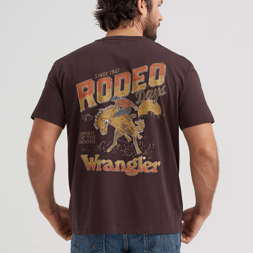Wrangler Men’s Bronco Vintage Fit Back Graphic T-Shirt - Brown 112379608