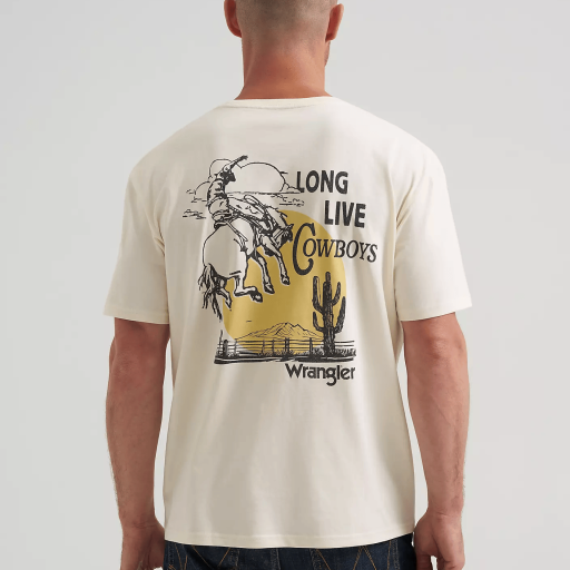 Wrangler Men’s Soaring Cowboy Vintage Fit Back Graphic T-Shirt - White 112380262
