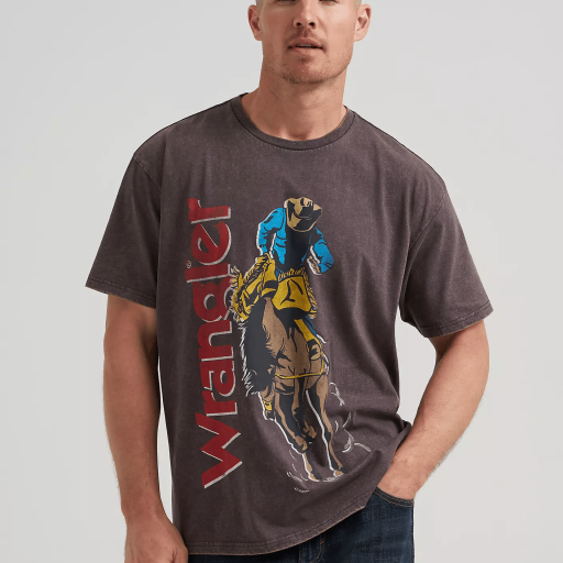 Wrangler Men’s Wild Ride Vintage Fit Graphic T-Shirt - Dark Brown 112380263