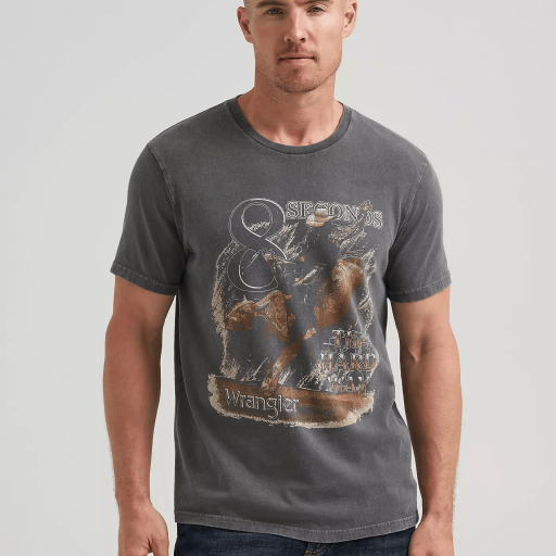 Wrangler Men’s Hard Way Rodeo Graphic T-Shirt - Light Grey 112380273