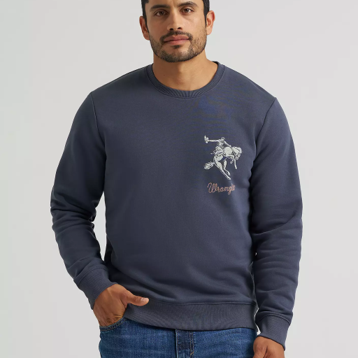 Men's Wrangler Wrangler Bucking Rider Graphic Fleece Sweatshirt - Blue 112380291