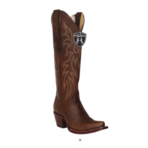 Wild West Women's Walnut Genuine Leather Tall Shaft Snip Toe Boots 23819940