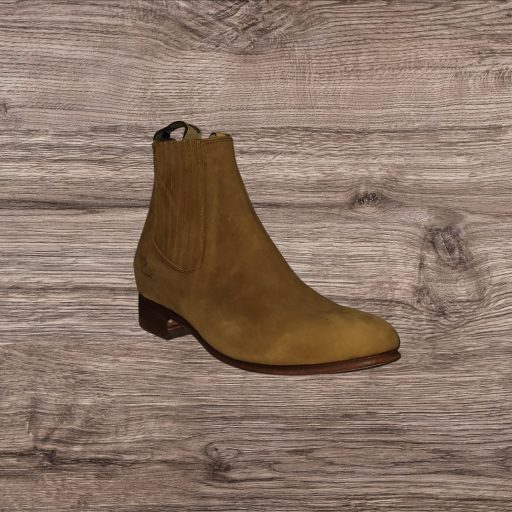 White Diamond Men's Nubuck/Suede Ankle Boot/Botin Charro - Tabacco/Camel