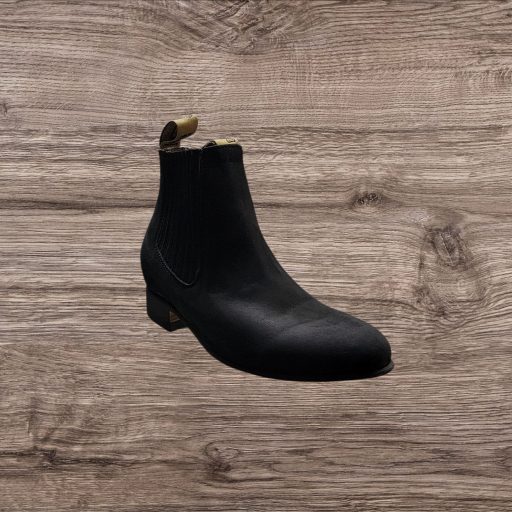 White Diamond Men's Nubuck/Suede Ankle Boot/Botin Charro - Black