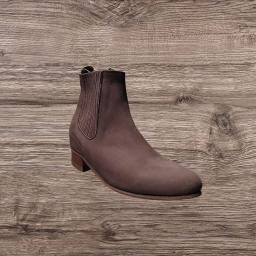White Diamond Men's Nubuck/Suede Ankle Boot/Botin Charro - Brown