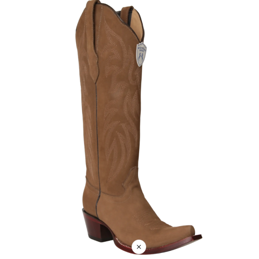 Wild West Women's Taupe Nubuck Leather Tall Shaft Snip Toe Boots 23816361