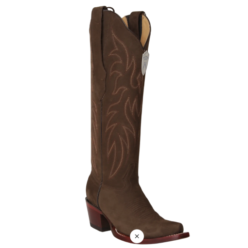 Wild West Women's Tobacco Nubuck Leather Tall Shaft Snip Toe Boots 23816359