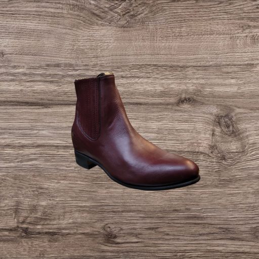 White Diamond Men's Napa Ankle Boot/Botin Charro - Burgundy