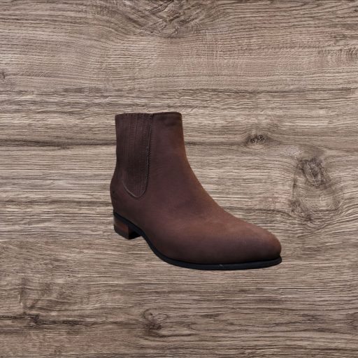 White Diamond Men's Nubuck/Suede Ankle Boot/Botin Charro - Brown