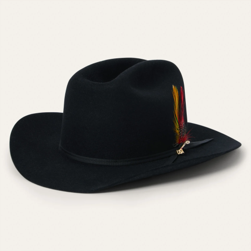 Stetson Cowboy Hat 6X Beaver Fur RANGE Black 250th Edition With Free Hat Brush